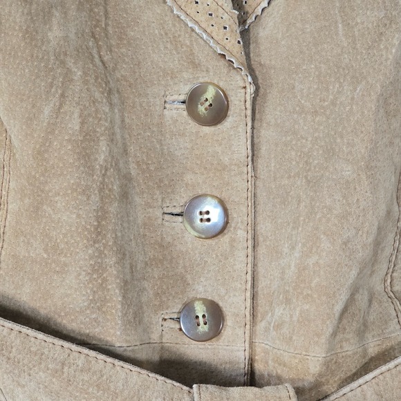 Wilsons Women’s Suede Leather Jacket Brown Belted Size Medium Western Cowgirl - Picture 4 of 16